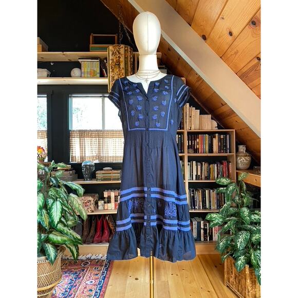 Vintage Embroidered Dress Sheer Black - Picture 11 of 11